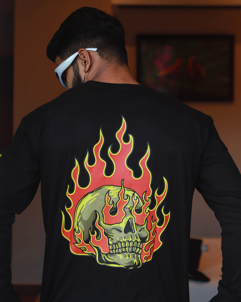 Fire Oversized Full Sleeves T-Shirt for Men