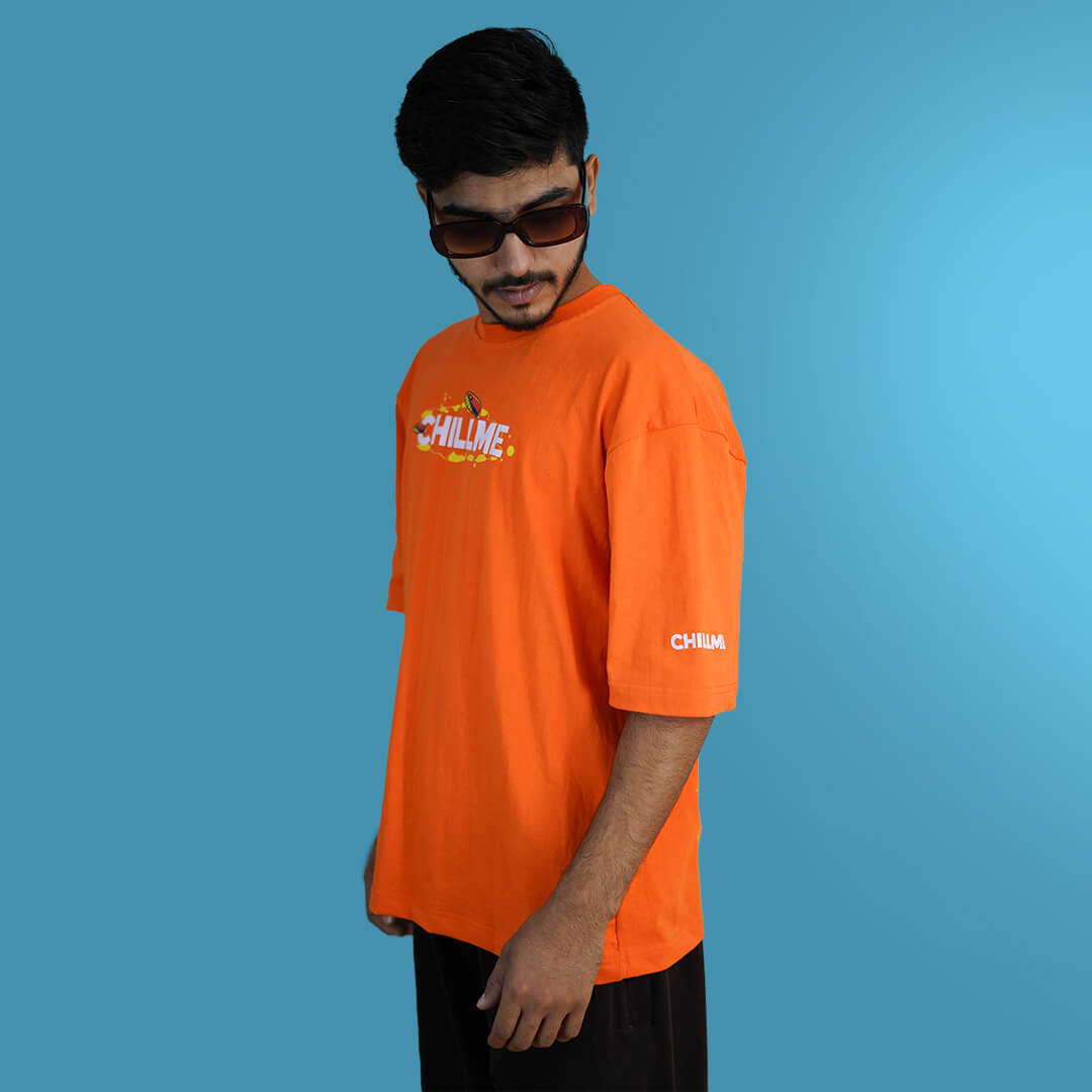 Destroyer Oversized Orange T-Shirt for Men