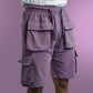 Purple Cargo 7 Pocket Shorts for Men