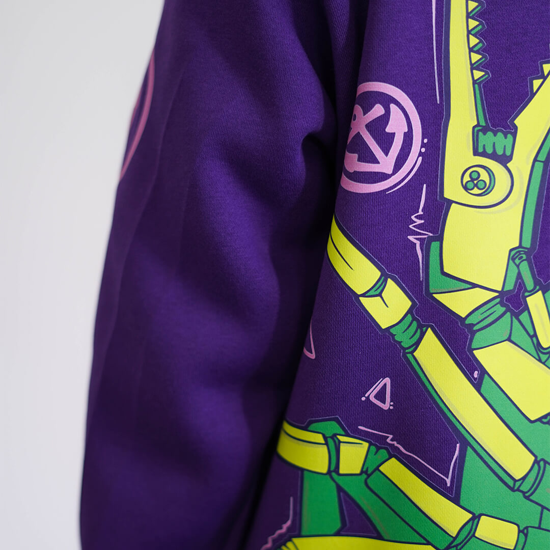 Code Crab Purple Oversized Hoodie