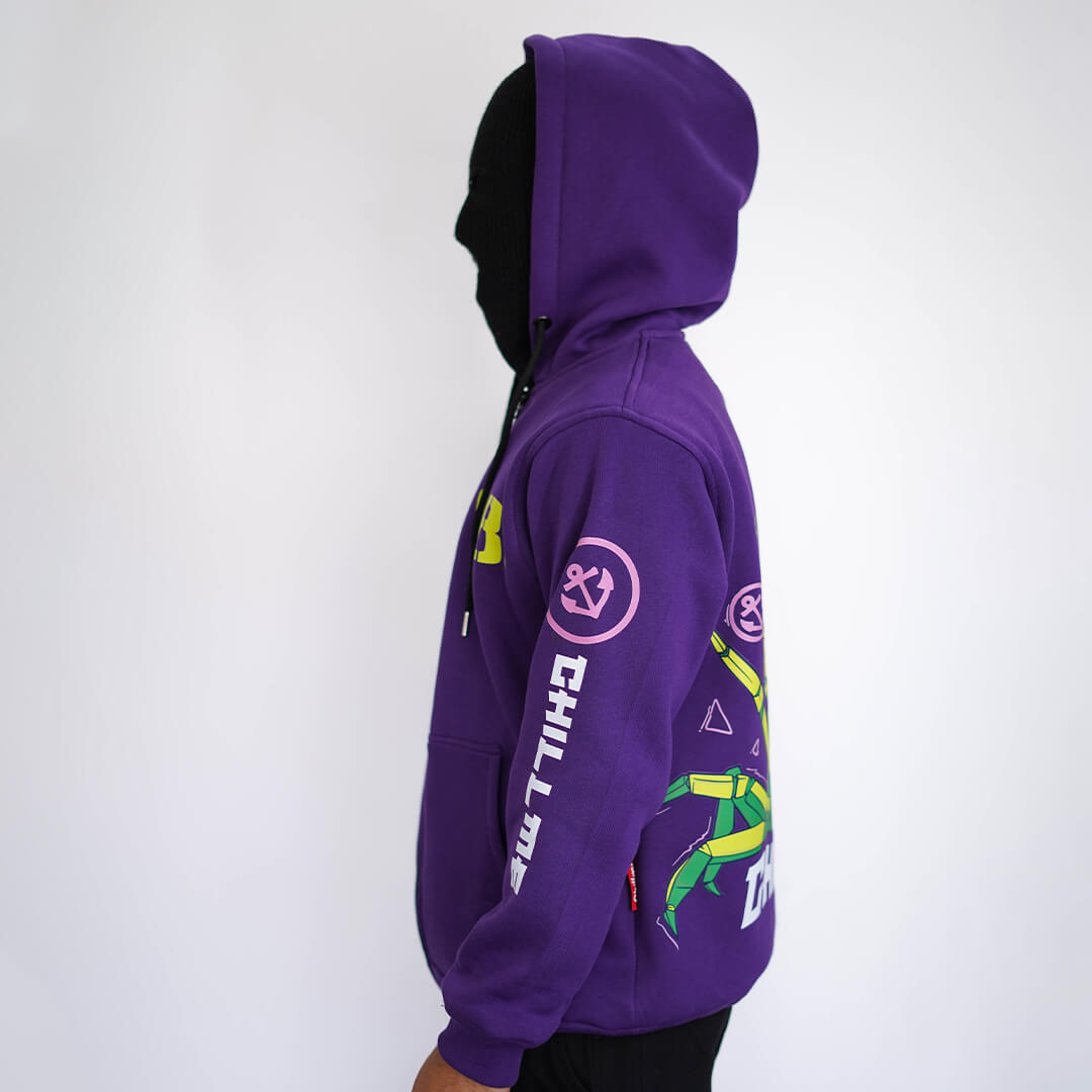 Code Crab Purple Oversized Hoodie