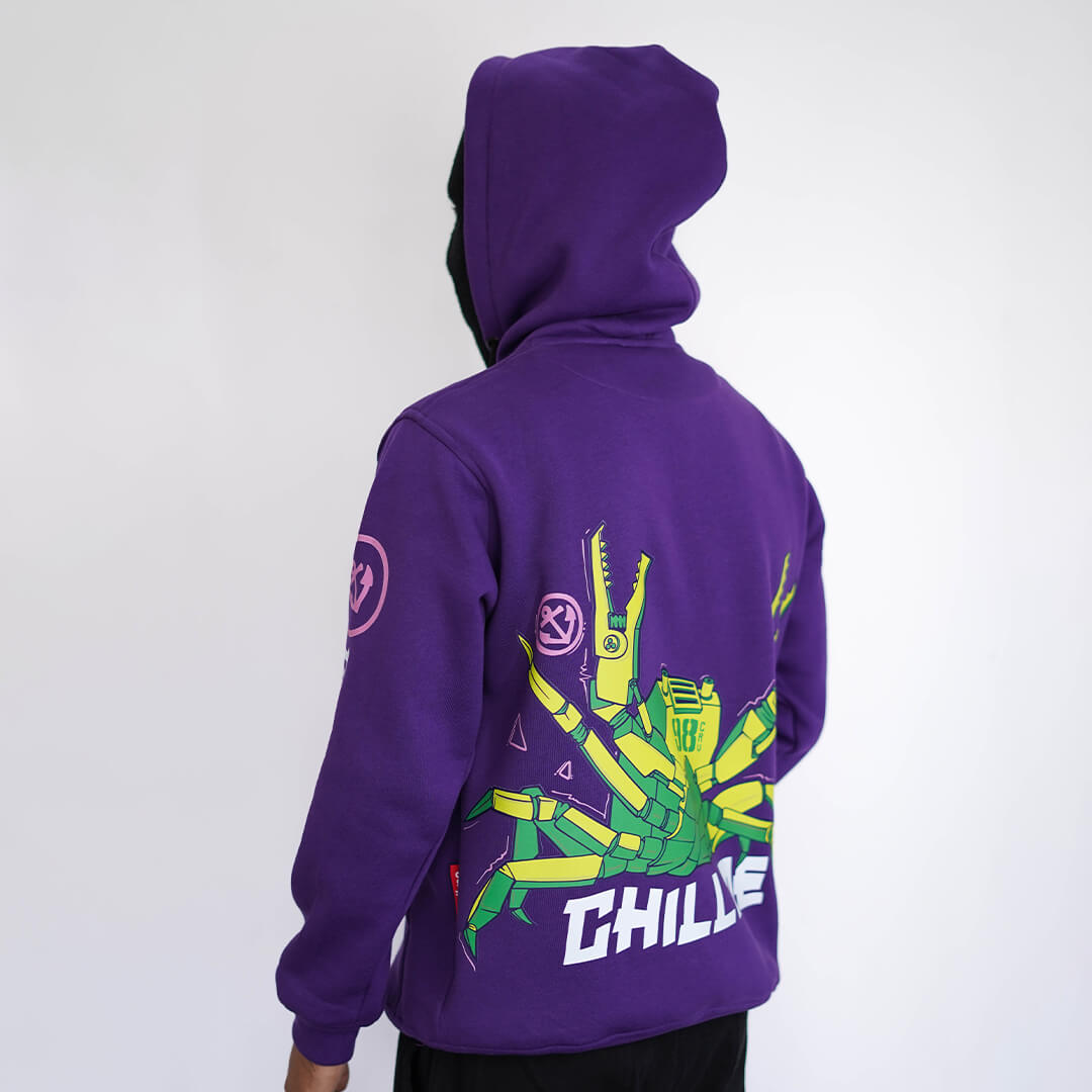 Code Crab Purple Oversized Hoodie