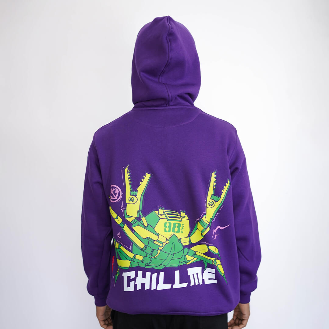 Code Crab Purple Oversized Hoodie