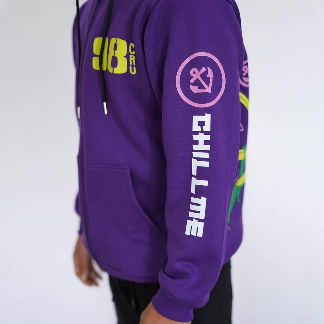 Code Crab Purple Oversized Hoodie