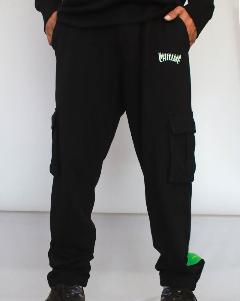 Green Flames 6 Pocket Cargo Pant - chillme