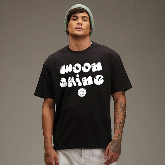 Moon Shine Oversized Black T-Shirt for Men