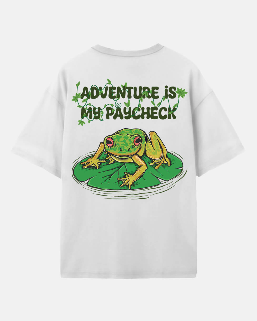 Adventure Is My Paycheck Oversized White T-Shirt for Men