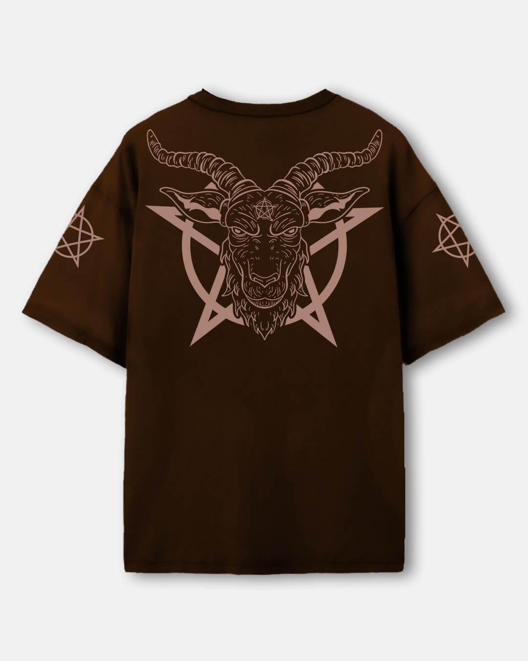 GOAT Brown Hip-Hop Tee Oversized T-Shirt