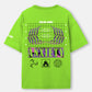 Anxiety Oversized Neon Green Men's Hip-Hop T-Shirt