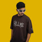 GOAT Oversized Brown Men's Hip-Hop T-Shirt
