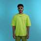 Anxiety Oversized Neon Green Men's Hip-Hop T-Shirt