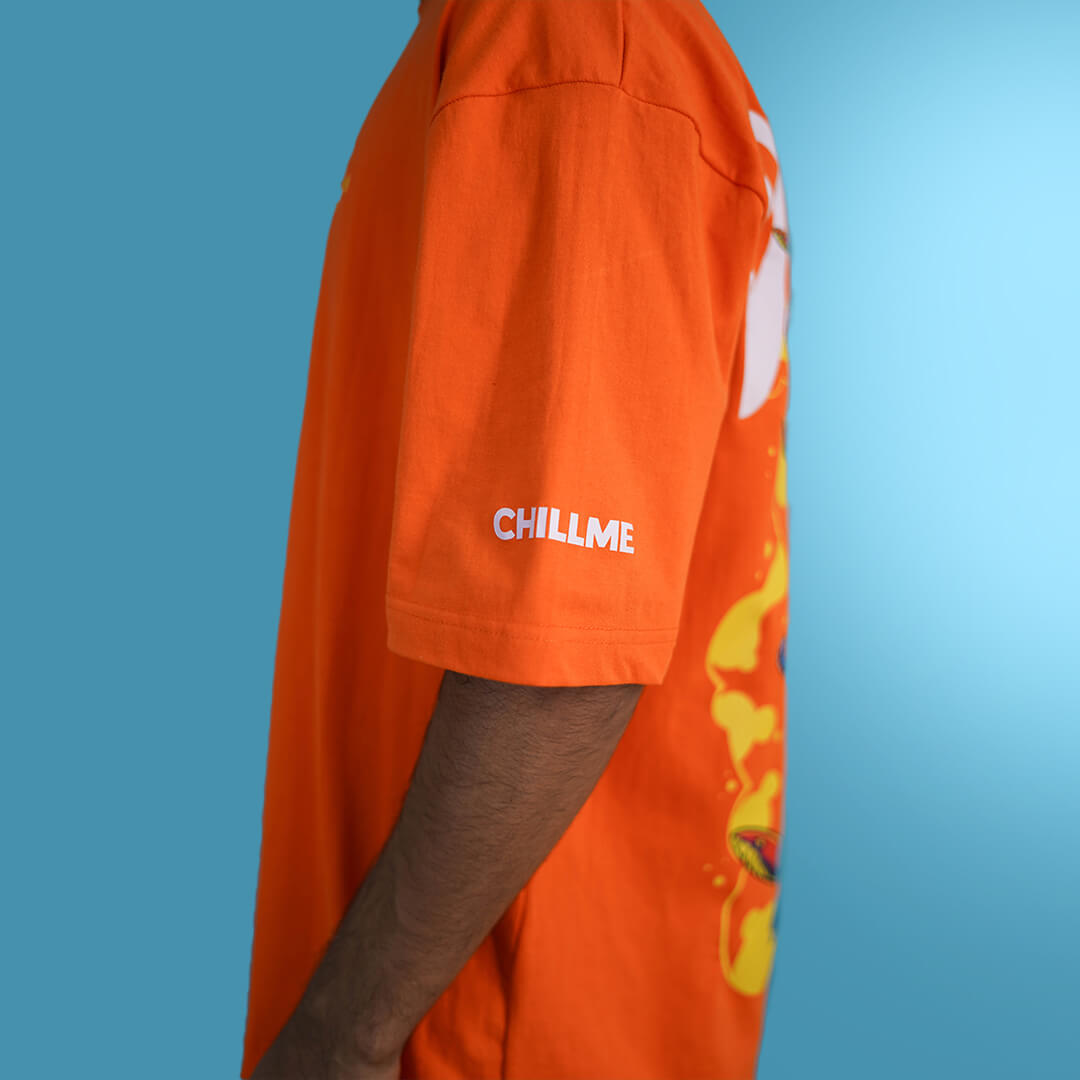 Distroyer Oversized Orange T-Shirt for Men