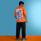 Distroyer Co-ord Oversized Orange T-Shirt & Brown Baggy Trouser Combo