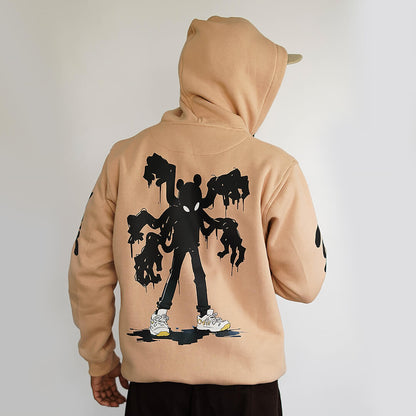 Evil Kanival Oversized Baige Hoodie - chillme