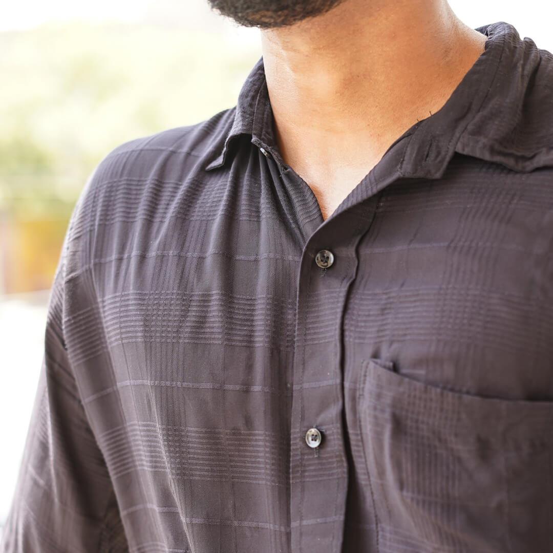 Black Textured Shirt