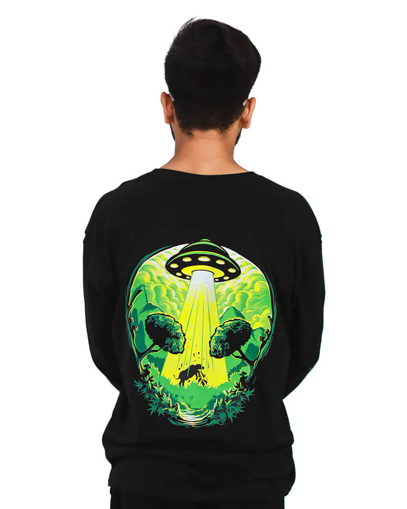 Green Flames Oversized Full Sleeves T-Shirt - chillme