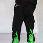 Green Flames Co-ord Set of T-Shirt & Cargo