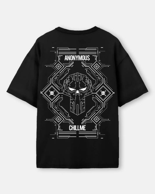 Chillme Anonymous Oversized Black T-Shirt for Men