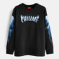 Chillme Blue Fire Men's Full Sleeves Oversized T-Shirt