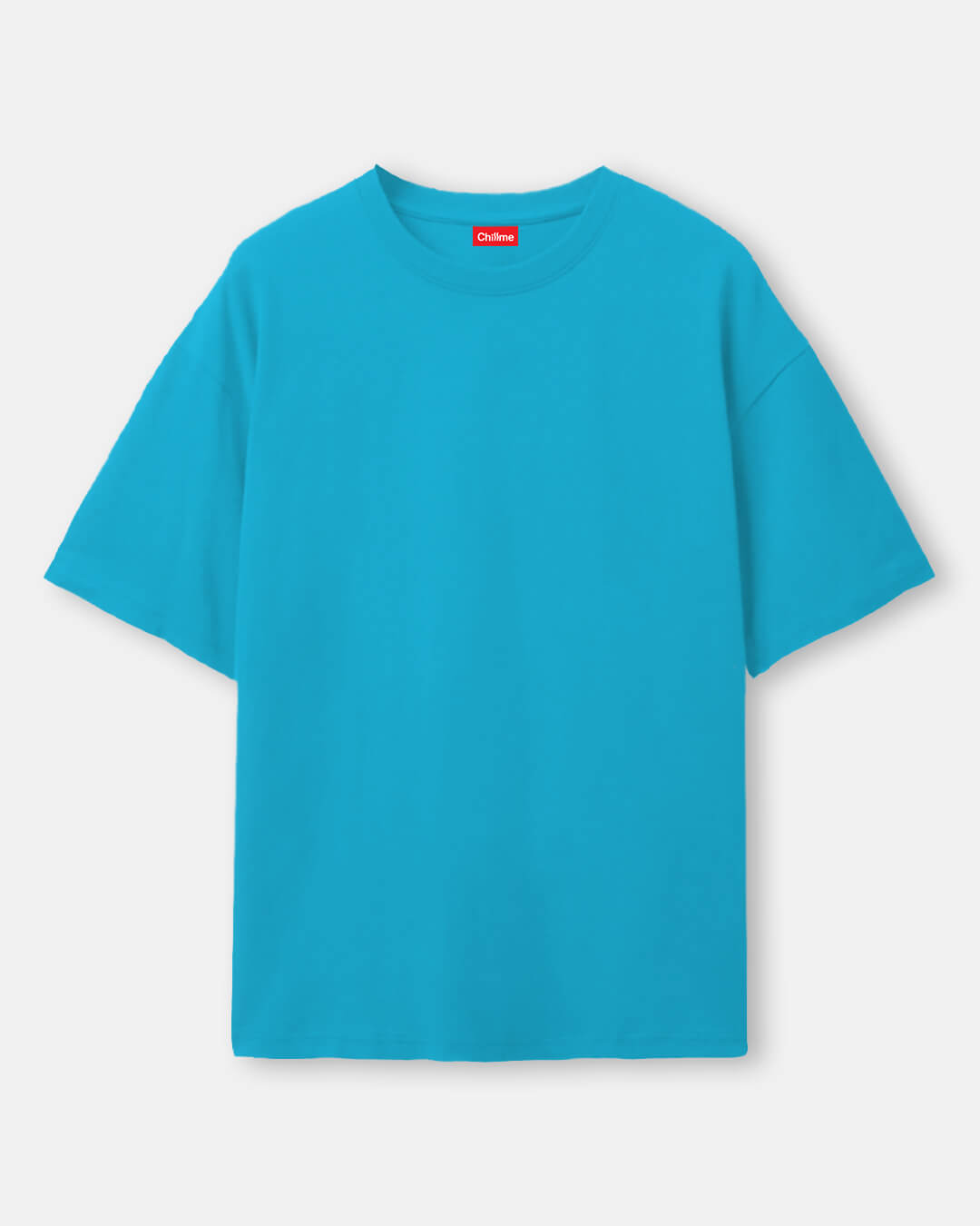 Blue solid Oversized Tshirt