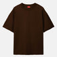 Brown solid Oversized Tshirt