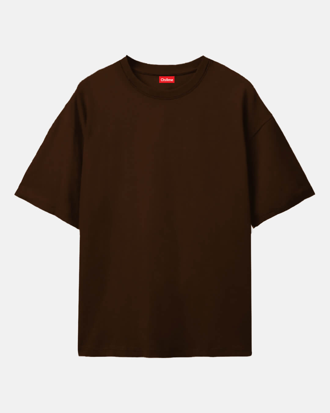 Brown solid Oversized Tshirt