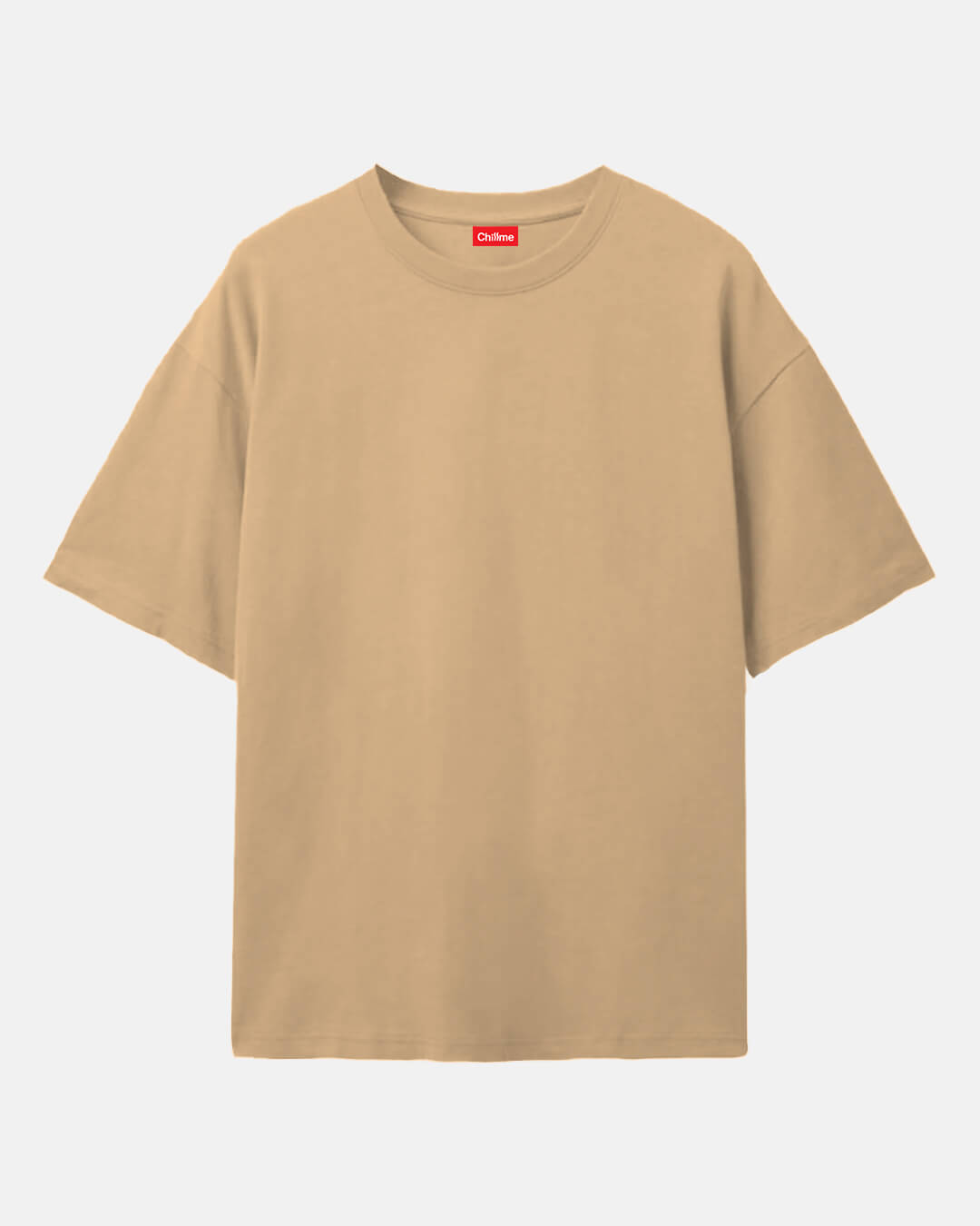 Beige solid Oversized Tshirt