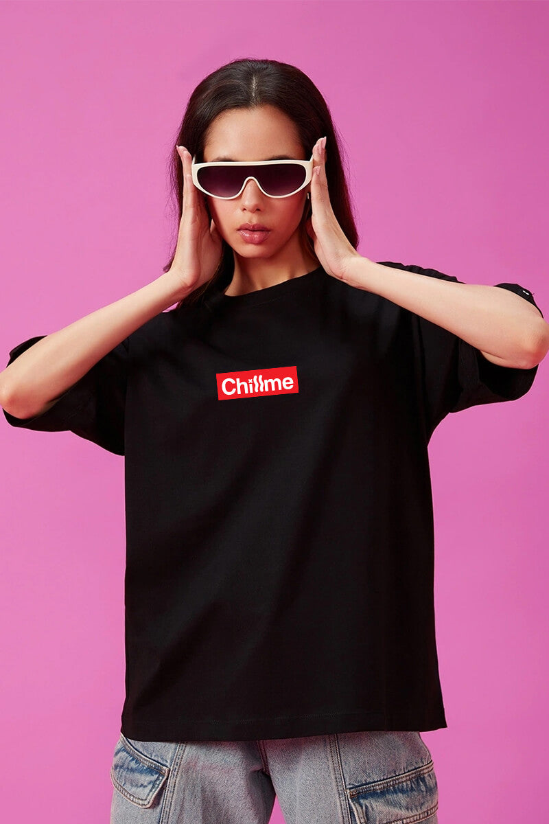 Chillme Logo Oversized T-Shirt for Women