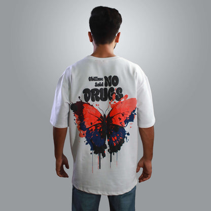 Drug free Butterfly Oversized T-Shirt for Men