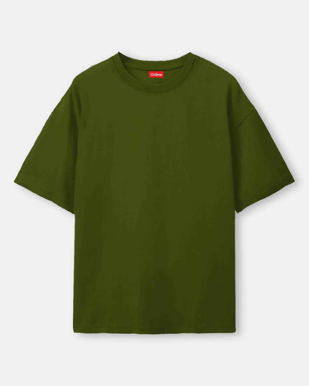 Olive Green solid Oversized Tshirt