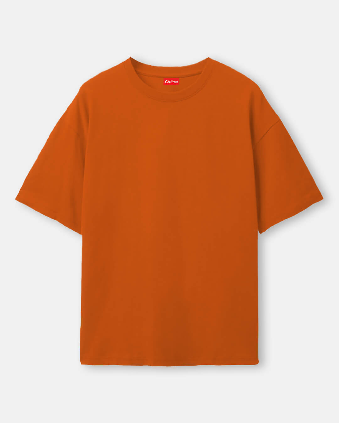 Orange solid Oversized Tshirt