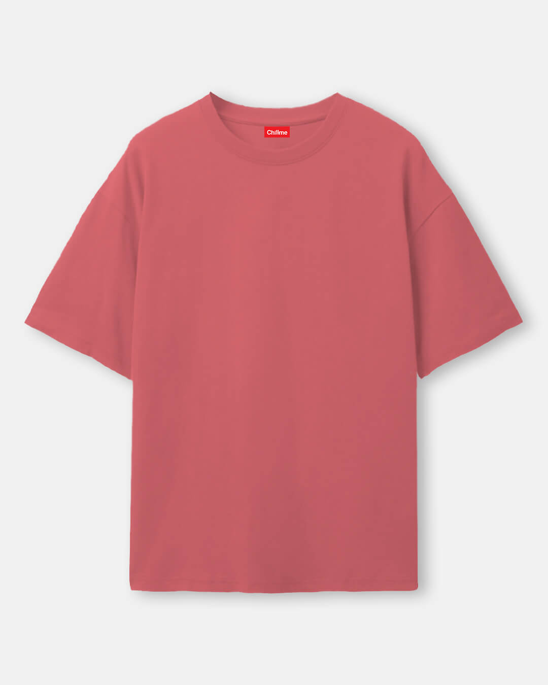 Peach Pink Solid Oversized Tshirt